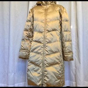Gold a.n.a. Down Feather Parka W/Hood Puffer Sz L
